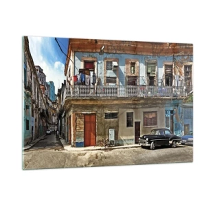 Glastavla - Bild på glas - Havana stämning - 120x80 cm
