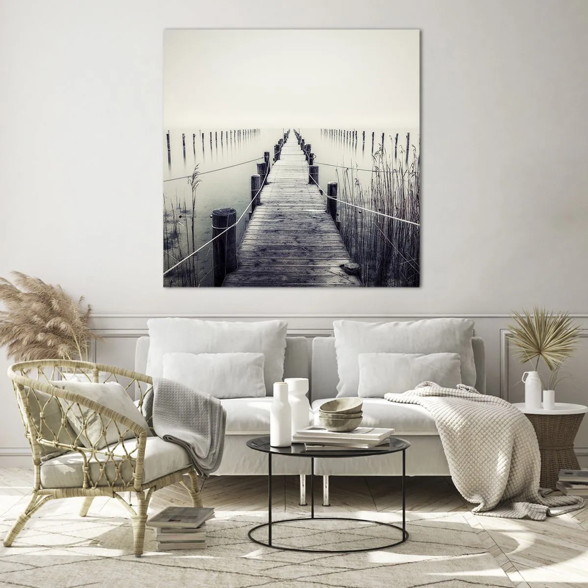 Glastavla - Bild på glas - Fördjupa dig i frid - 30x30 cm