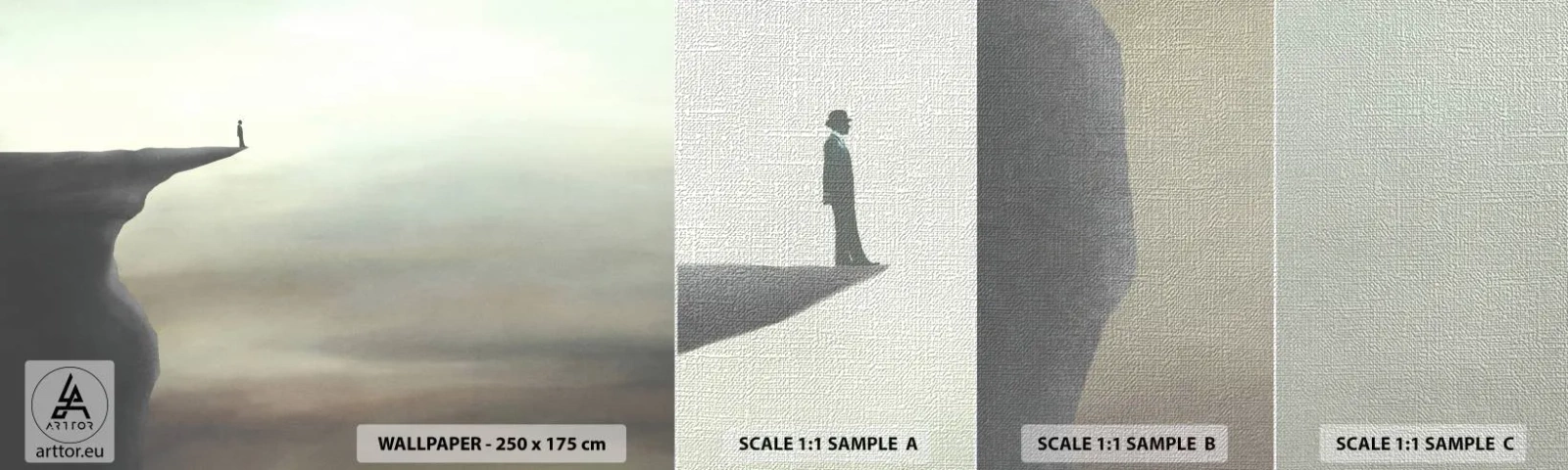 Provbit av fototapet Premium Canvas - Uppåt, naturligtvis! - Klippa, Natur, Turist - 100x30 cm