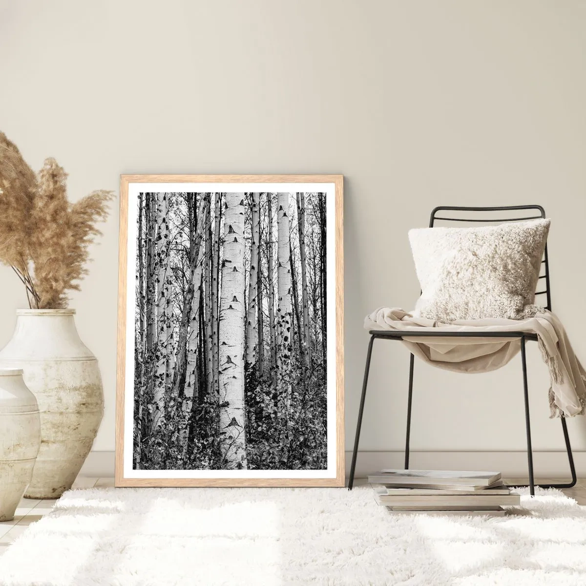 Affisch i ram av ljusek - Björkpelargång - 61x91 cm