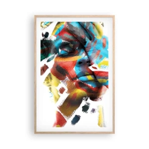 Affisch i ram av ljusek - Färgrik personlighet - 61x91 cm