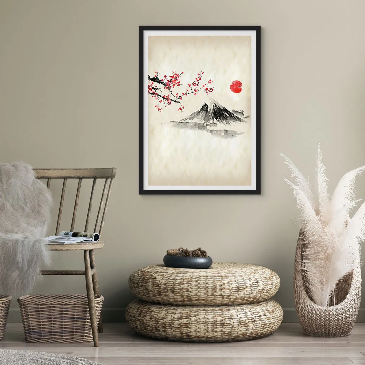 Affisch i svart ram - Bli kär i Japan - 40x50 cm