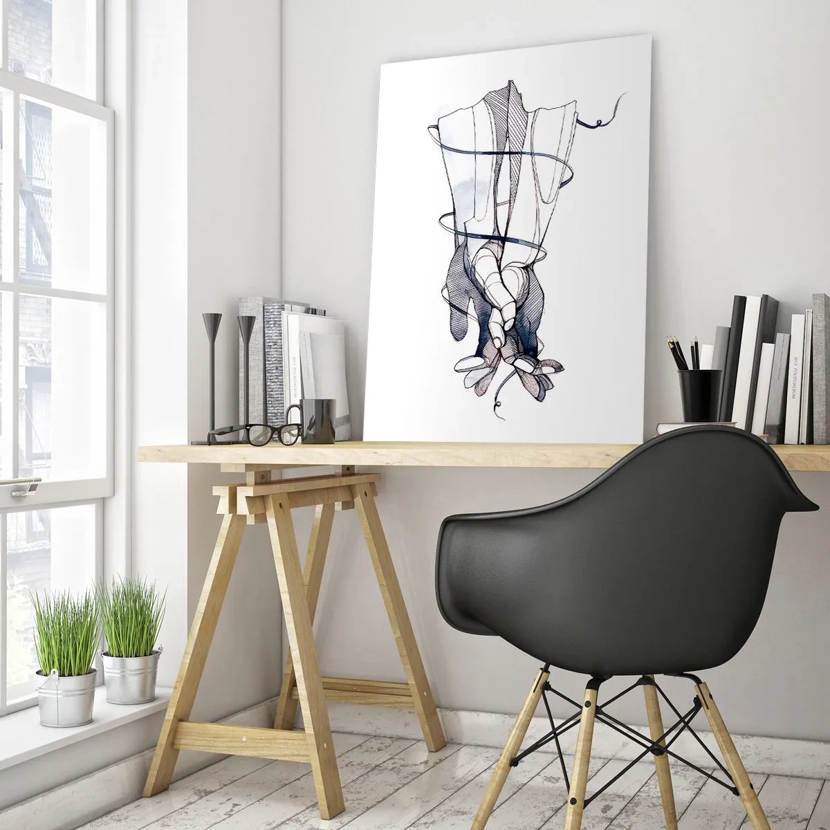 Glastavla - Bild på glas - Smekningens studie - 80x120 cm