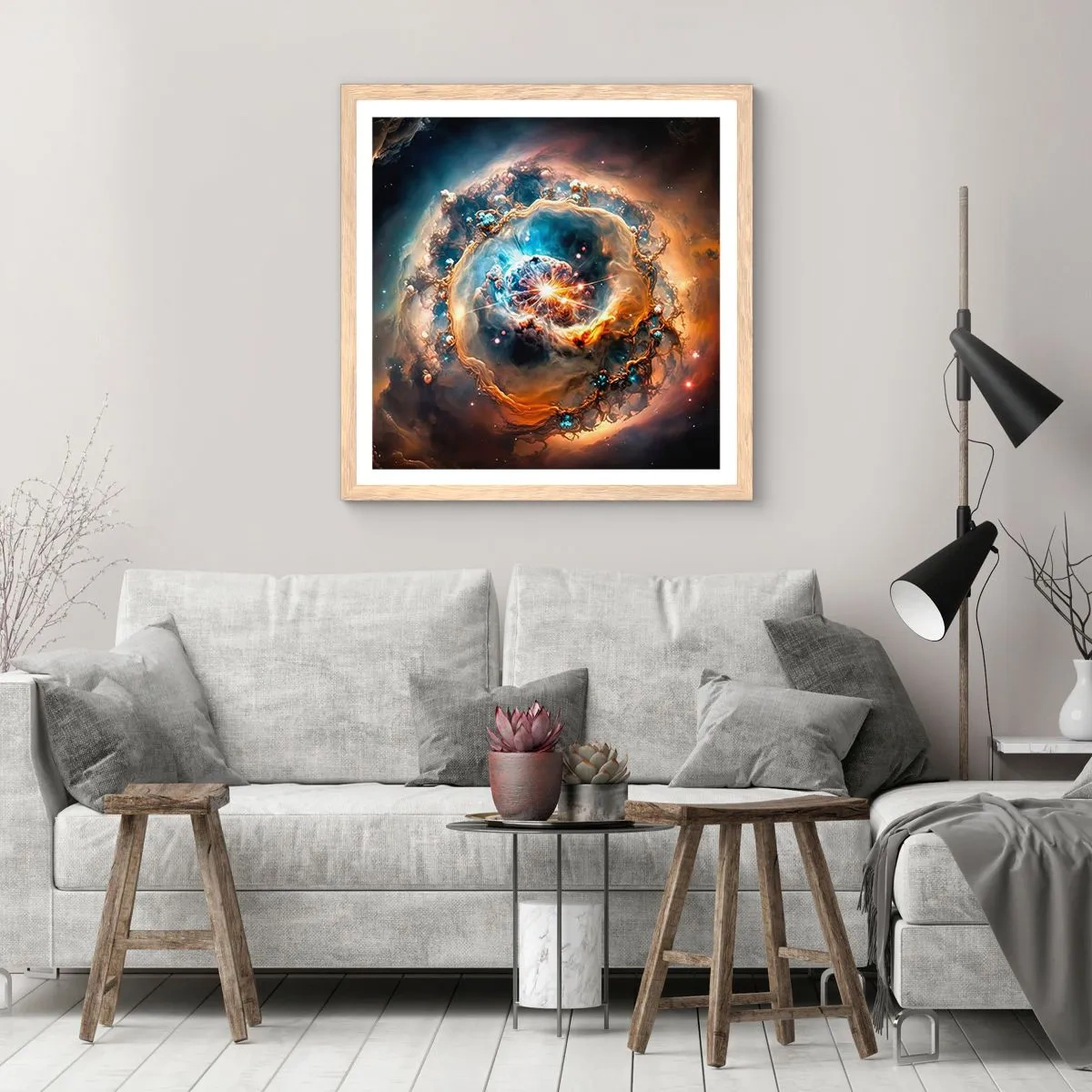 Affisch i ram av ljusek - Början - 50x50 cm