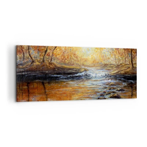 Canvastavla - Bild på duk - Gyllene bäck - 120x50 cm