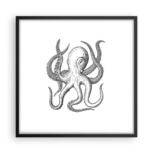 Affisch i svart ram - Dansar med vågorna - 50x50 cm