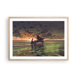 Affisch i ram av ljusek - Konsert för piano och vågor - 70x50 cm