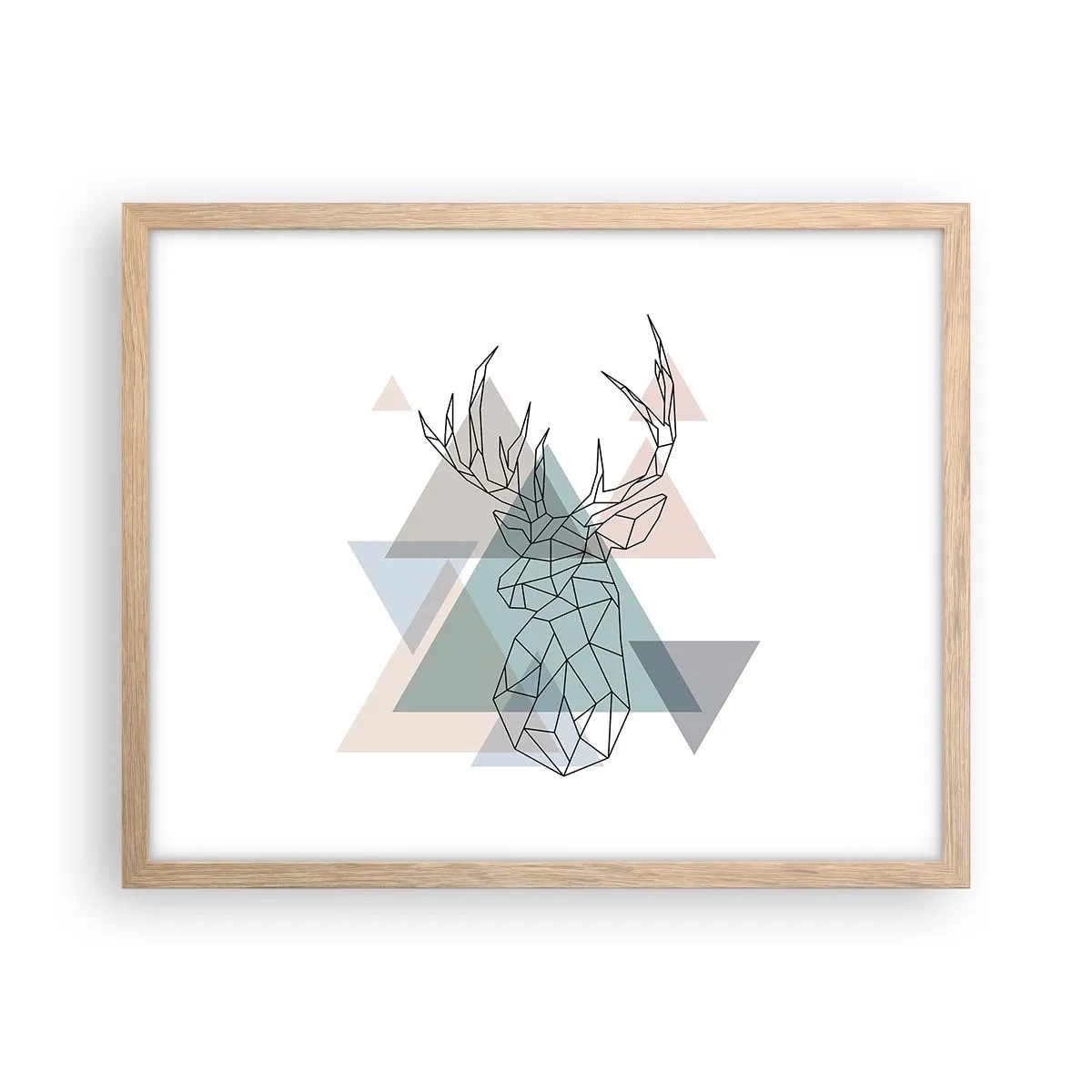 Affisch i ram av ljusek - I en geometrisk skog - 50x40 cm