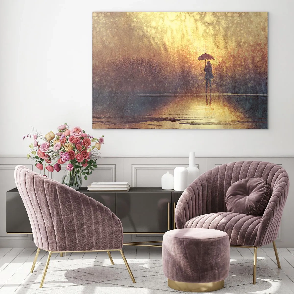 Glastavla - Bild på glas - Jag känner att någon tittar på mig - 120x80 cm