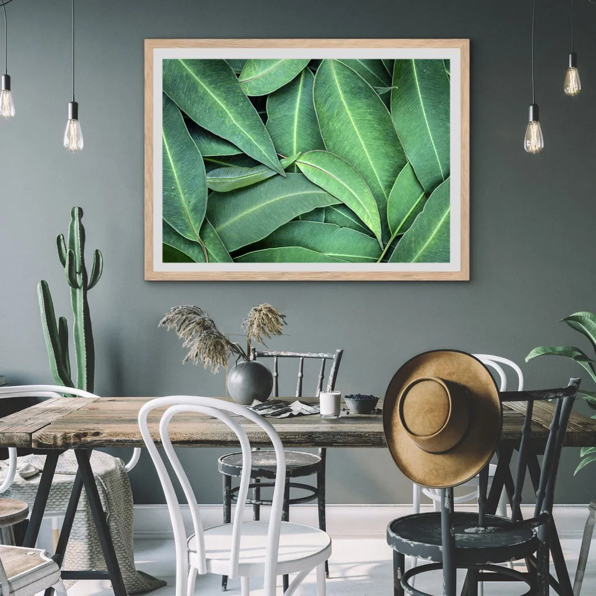 Affisch i ram av ljusek - Saftiga och fräscha - 100x70 cm