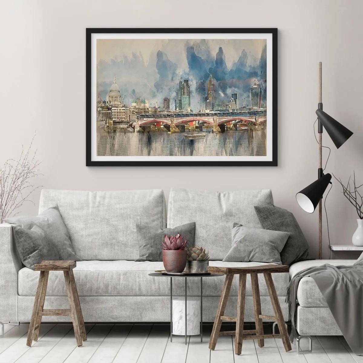 Affisch i svart ram - London i hela sin prakt - 91x61 cm