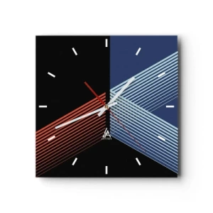 Väggklocka - Klocka på glas - Enkel historia - 30x30 cm