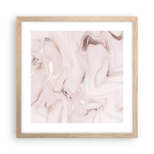 Affisch i ram av ljusek - Rosa raseri - 40x40 cm