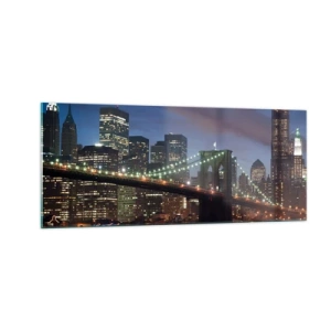 Glastavla - Bild på glas - Glödande natt - 100x40 cm