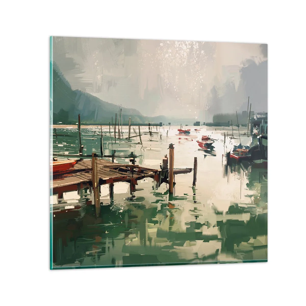 Glastavla - Bild på glas - Täckt med smält måne - 60x60 cm