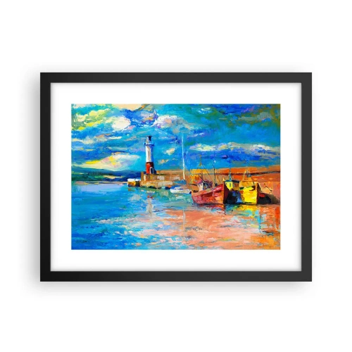 Affisch i svart ram - Eftermiddag i regnbågsviken - 40x30 cm