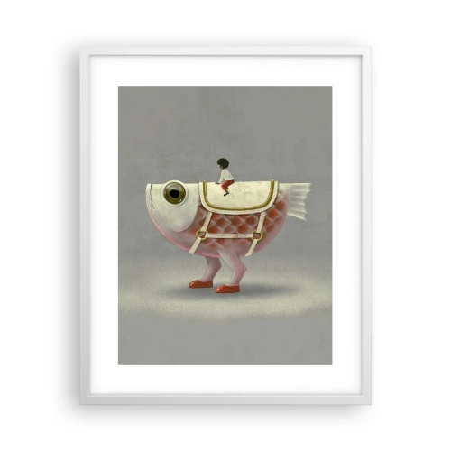 Affisch i vit ram - Fiskryttare - 40x50 cm