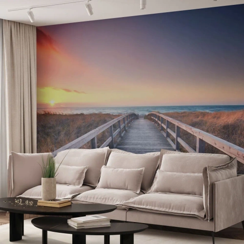 Fototapet Standard Eco - Kvällssken i Östersjön - Landskap, Hav, Dyn - 400x280 cm