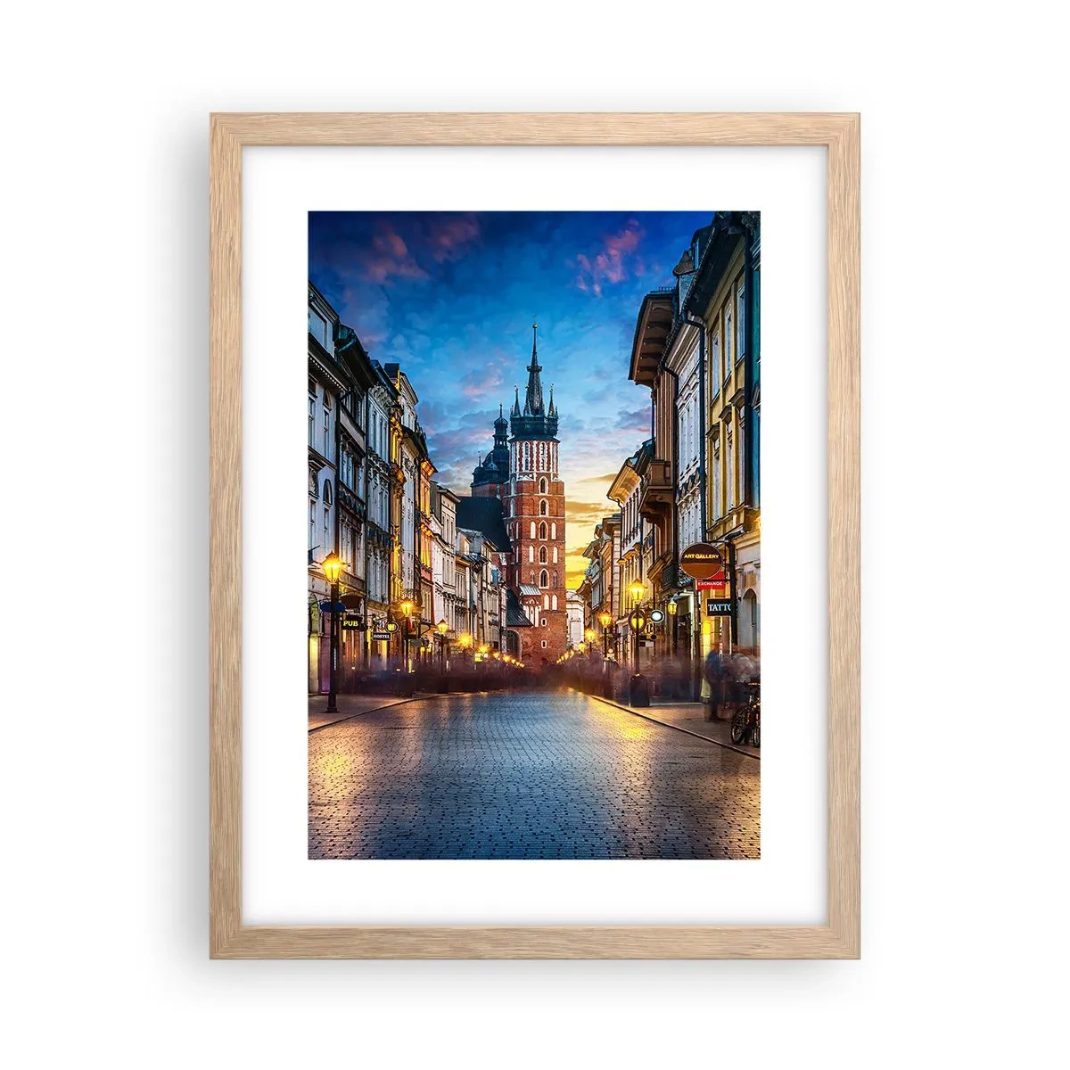 Affisch i ram av ljusek - Krakows charm - 30x40 cm