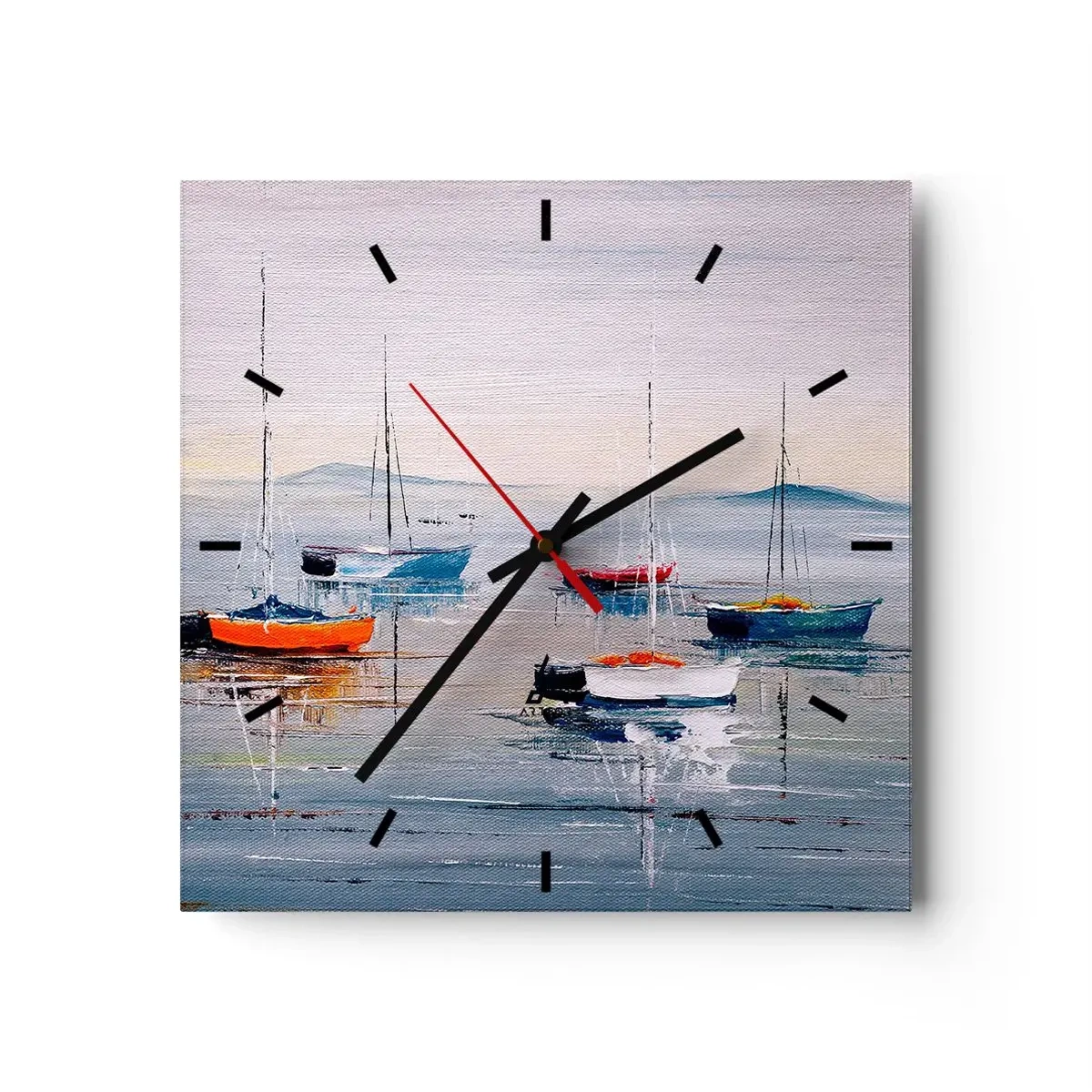Väggklocka - Klocka på glas - En välförtjänt vila - 40x40 cm