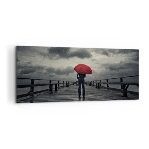 Canvastavla - Bild på duk - Det gör inget att det regnar - 100x40 cm