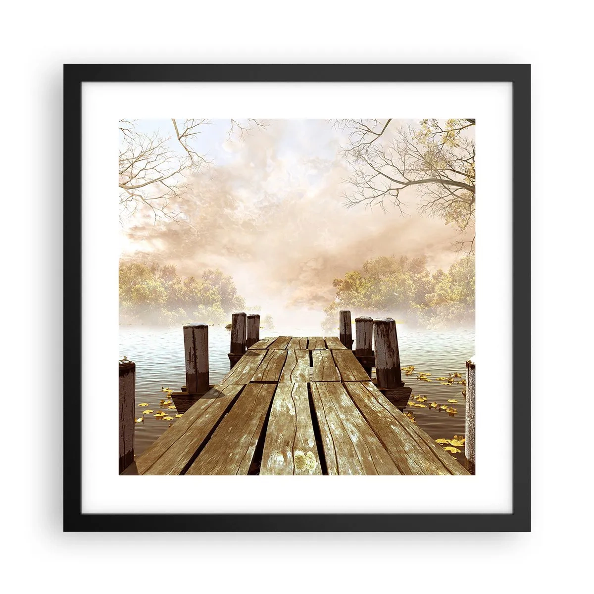 Affisch i svart ram - Höstledsen - 40x40 cm