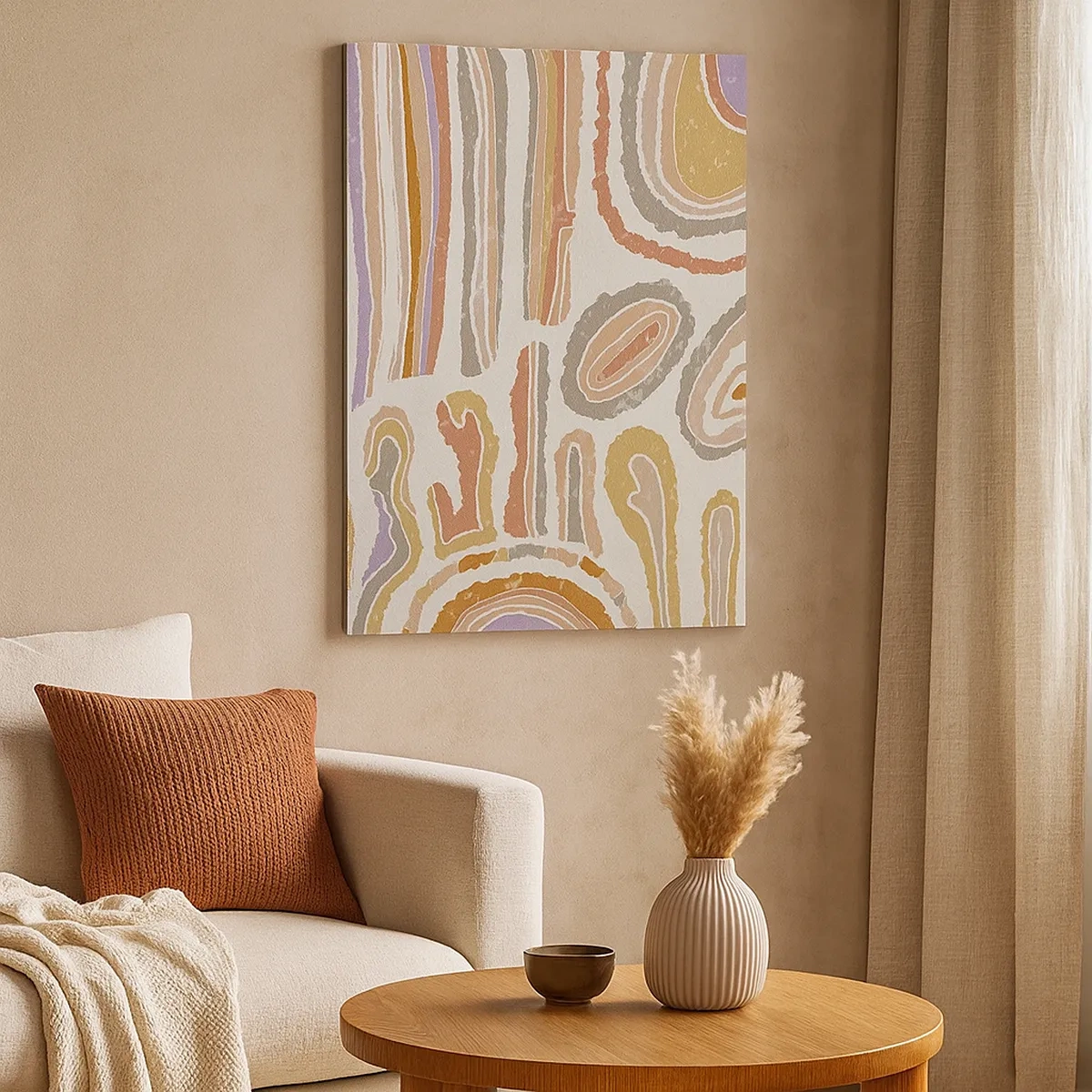 Canvastavla - Bild på duk - Färgglada tvärsnitt - 50x70 cm