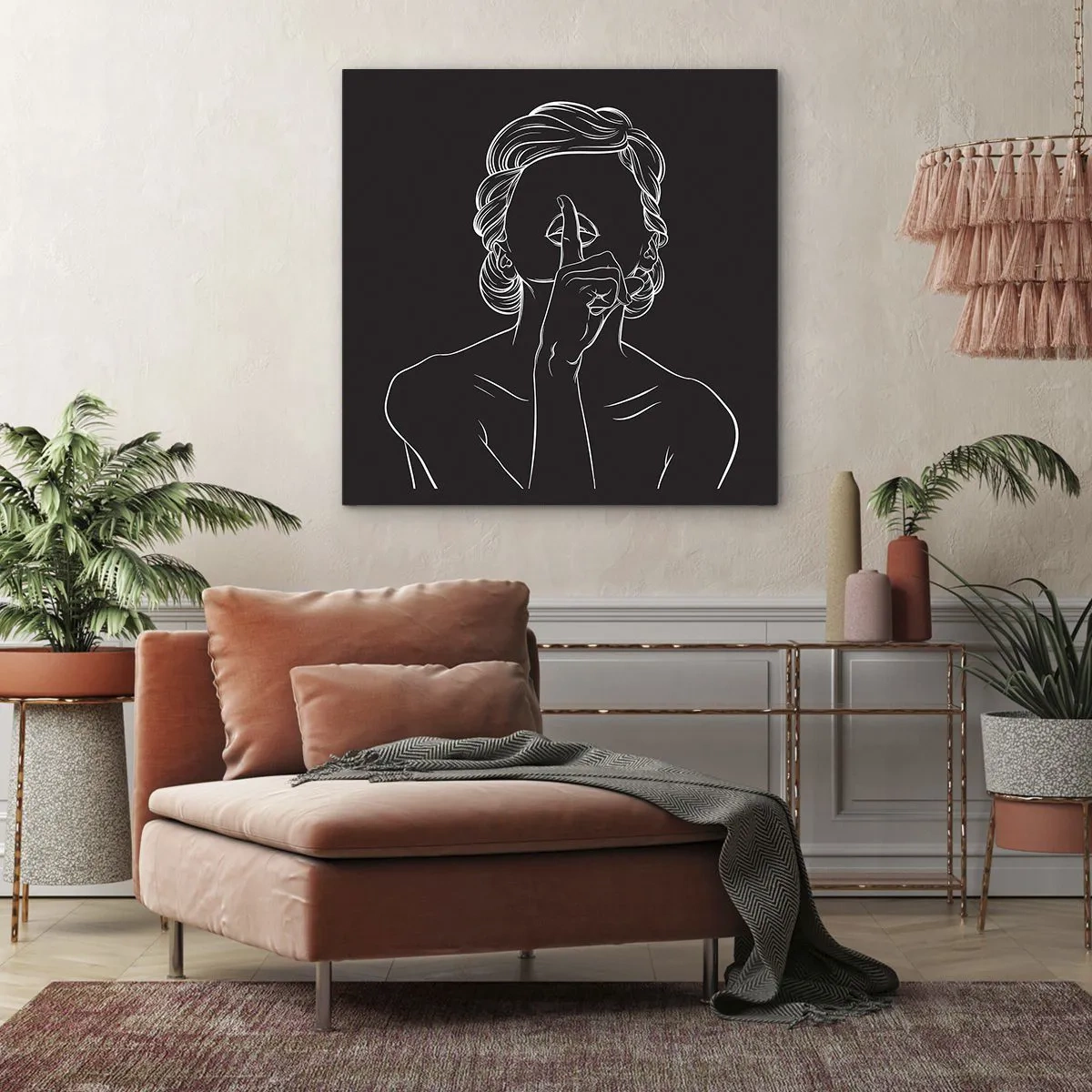 Canvastavla - Bild på duk - Skönhet blommar i tystnad - 70x70 cm