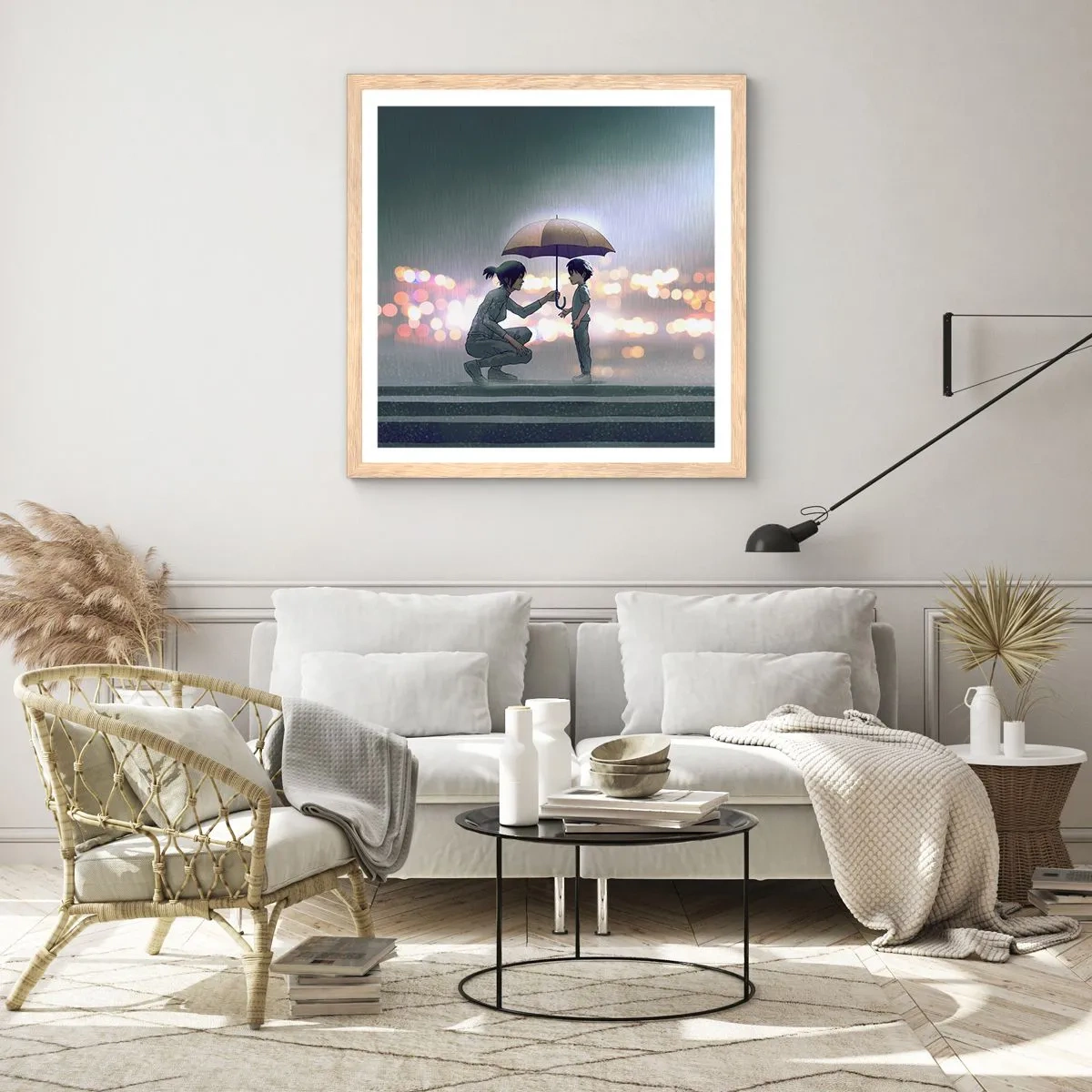 Affisch i ram av ljusek - Och allt är väl nu - 30x30 cm