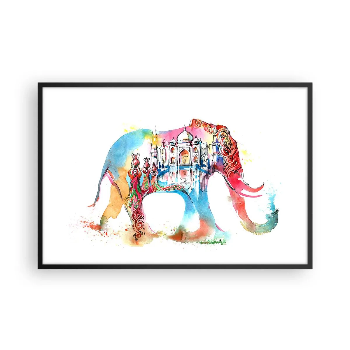 Affisch i svart ram - Indien - kärlekens aura - 91x61 cm