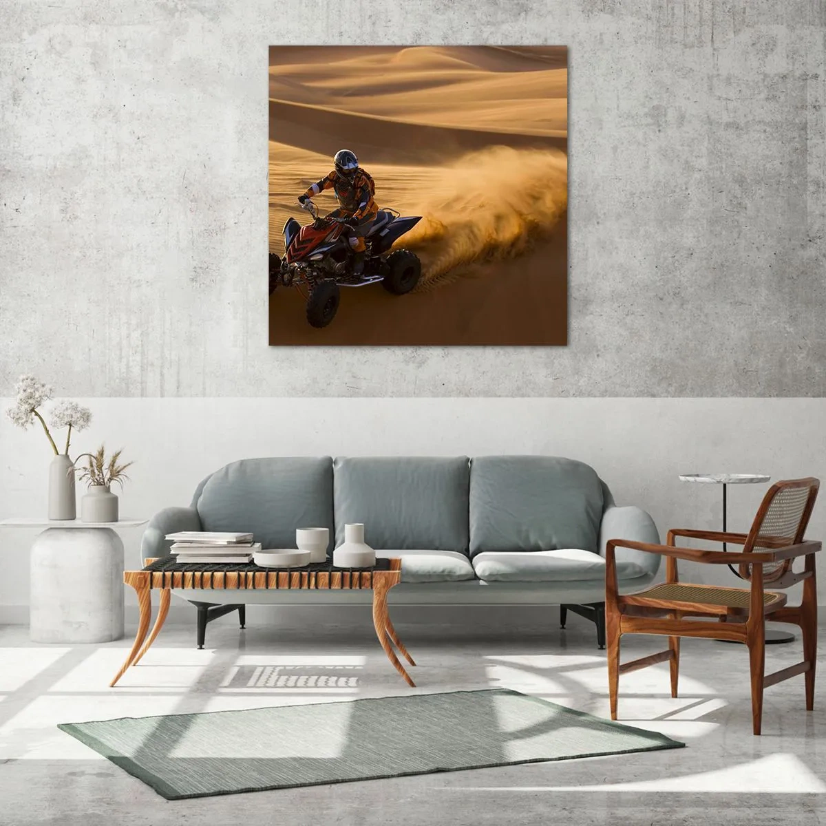 Glastavla - Bild på glas - På sandens vågor - 60x60 cm