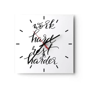 Väggklocka - Klocka på glas - Livsbalans - 30x30 cm