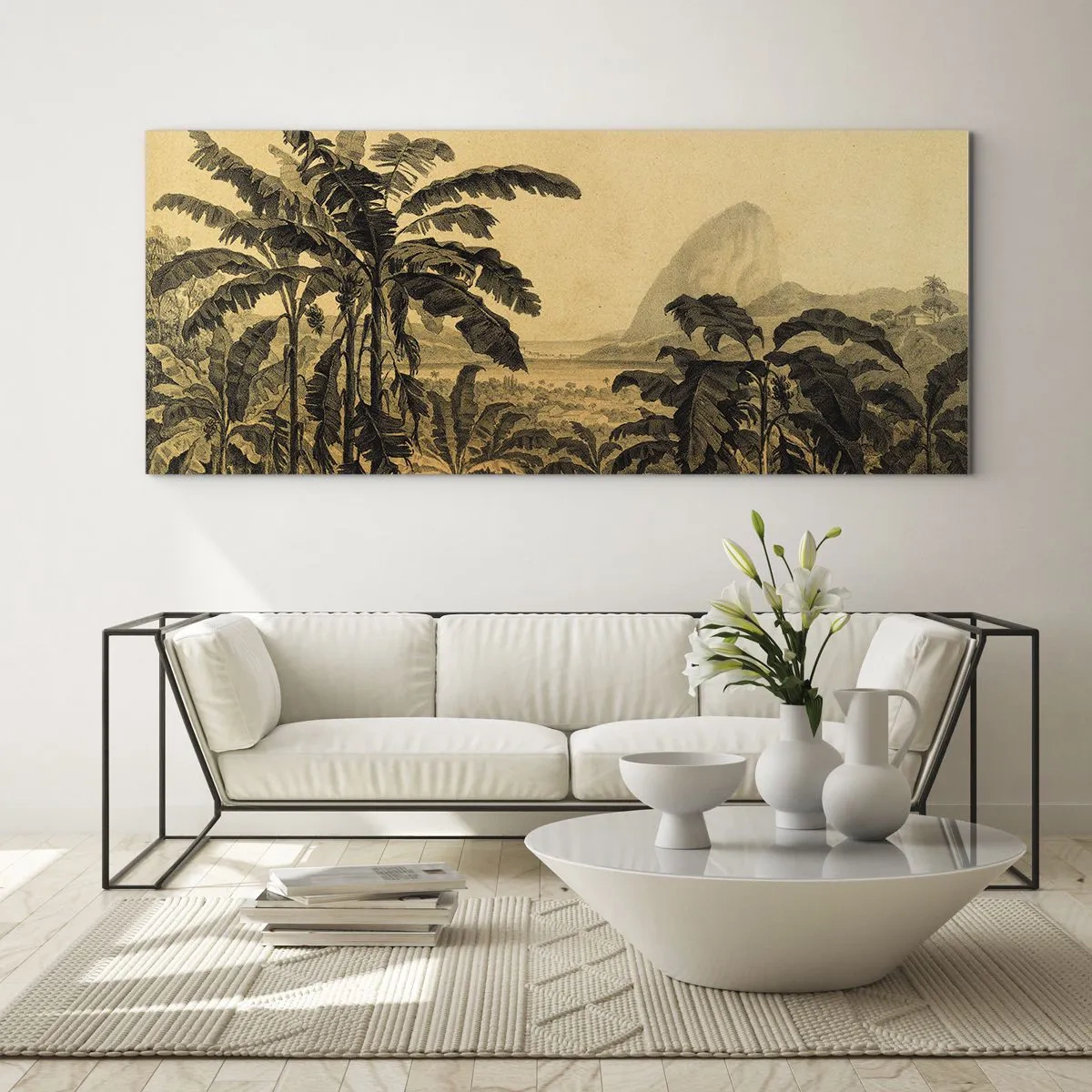 Glastavla - Bild på glas - I kolonial stämning - 120x50 cm