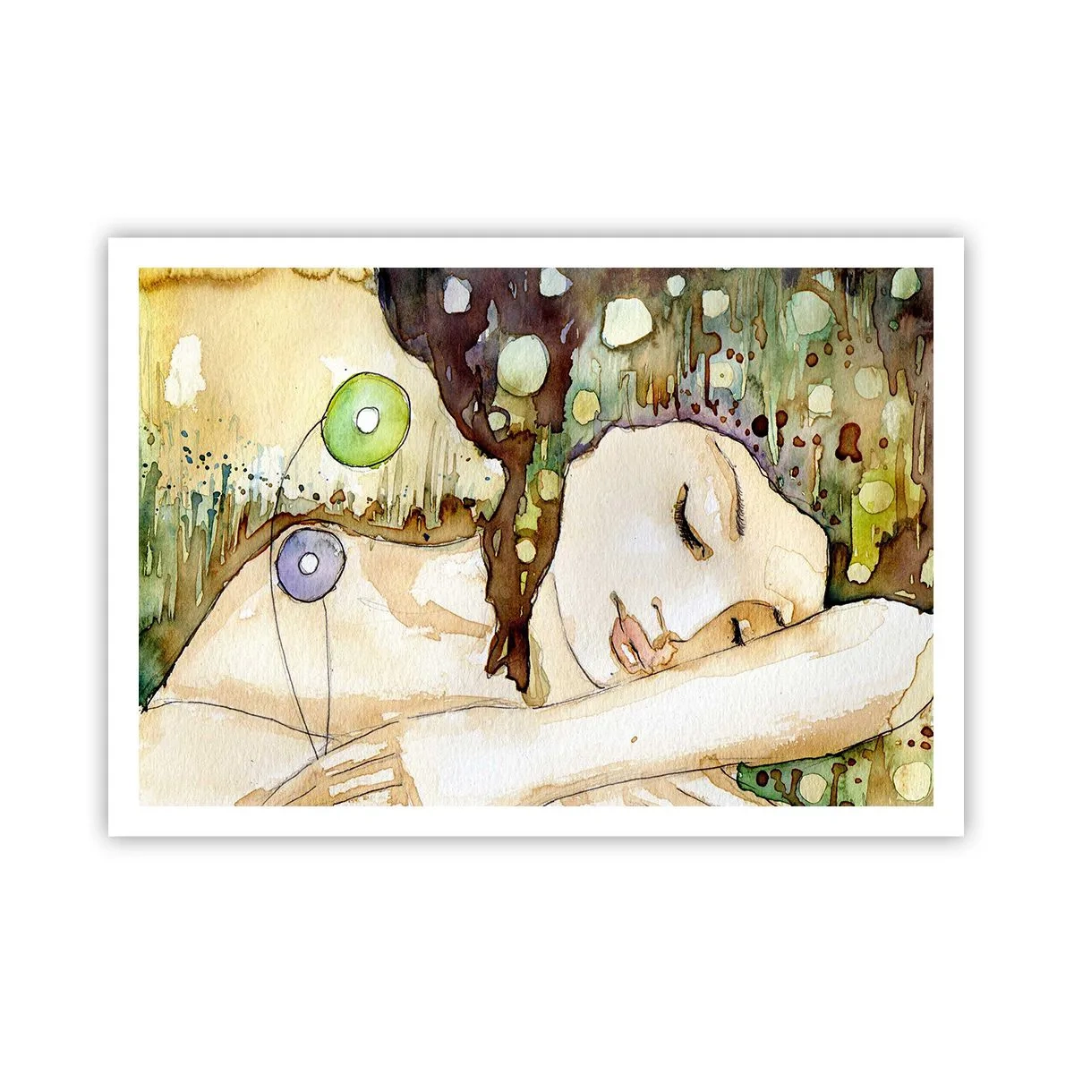Affisch - Smaragd-viol dröm - 100x70 cm
