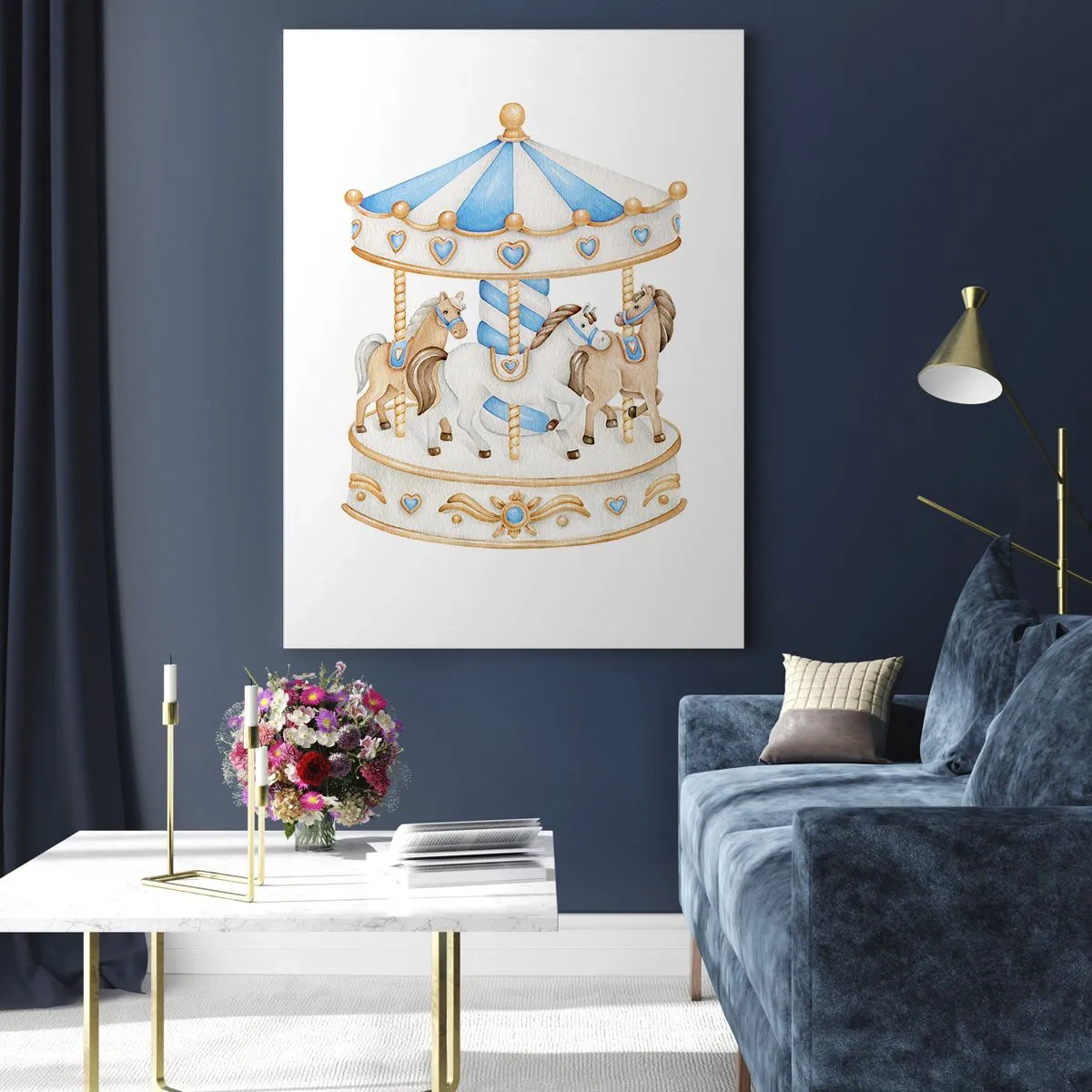 Glastavla - Bild på glas - En ljuvlig barndom - 80x120 cm