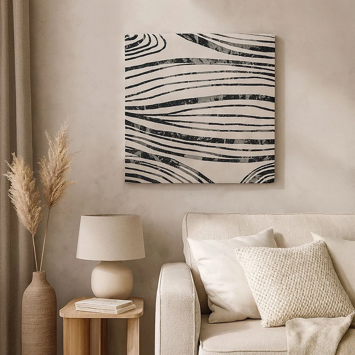 Canvastavla - Bild på duk - Stänk av linjer - 30x30 cm