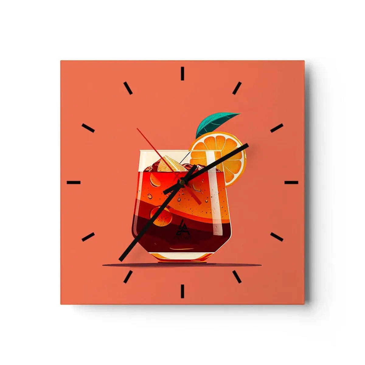 Väggklocka - Klocka på glas - Sommarens förfriskning - 30x30 cm