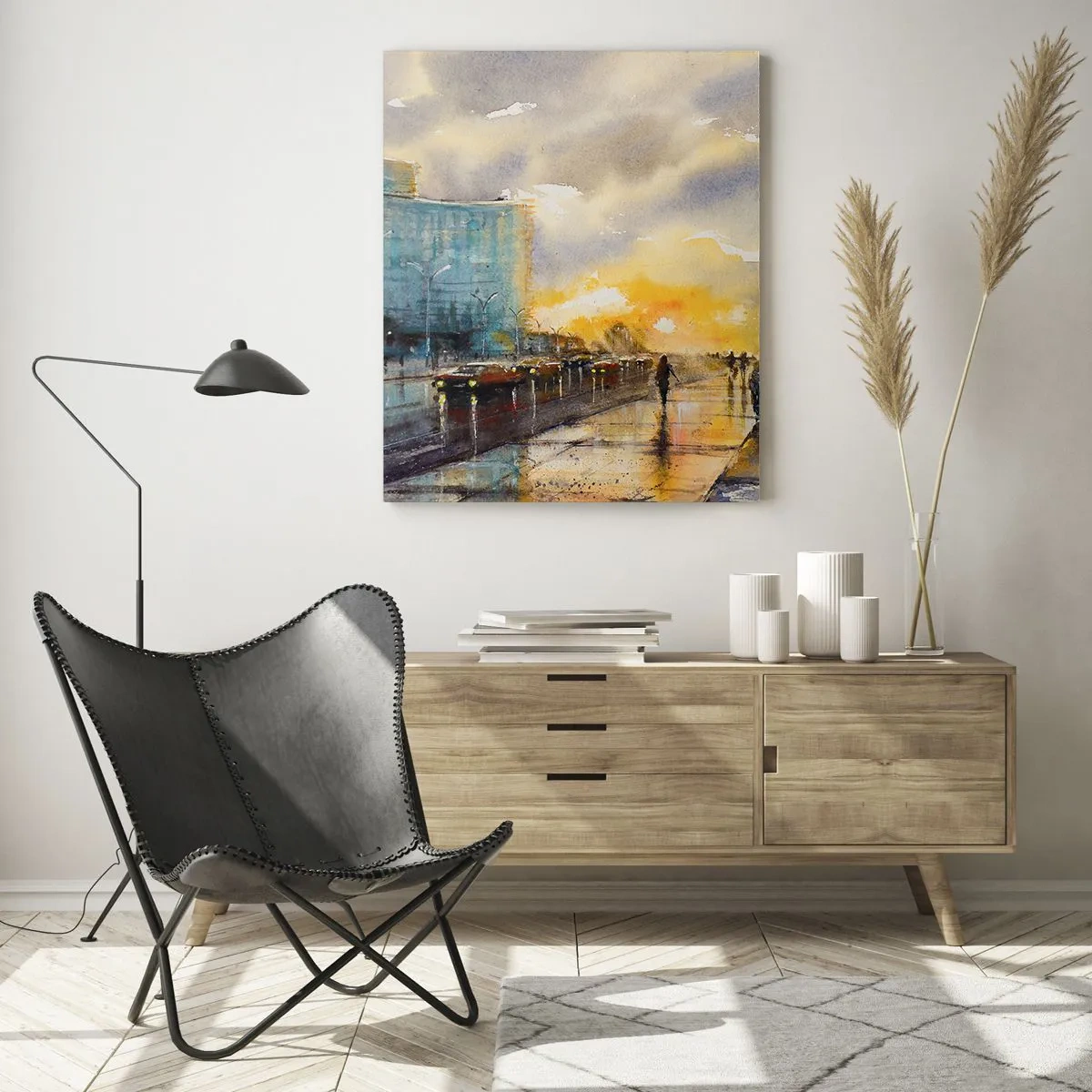 Glastavla - Bild på glas - Livet på stranden - 50x70 cm