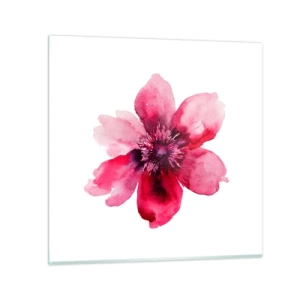 Glastavla - Bild på glas - Doftande karminkyss - 50x50 cm