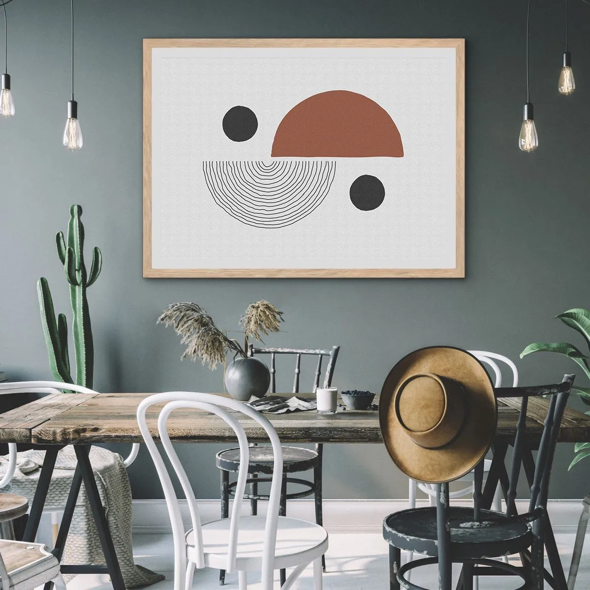 Affisch i ram av ljusek - Hjulets perfektion - 100x70 cm