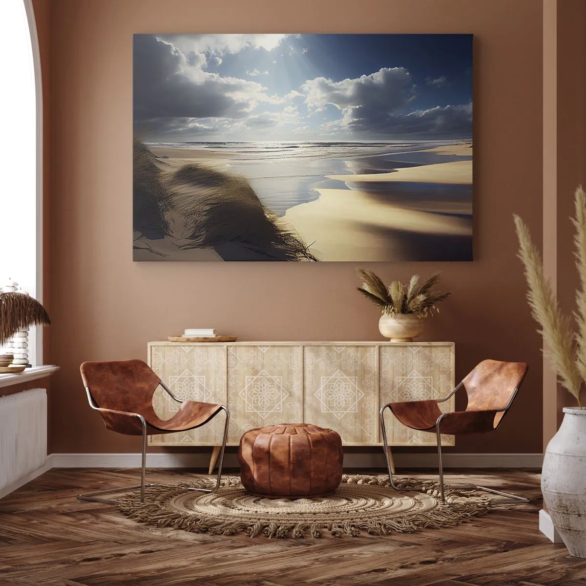 Canvastavla - Bild på duk - Strand, vild strand - 70x50 cm