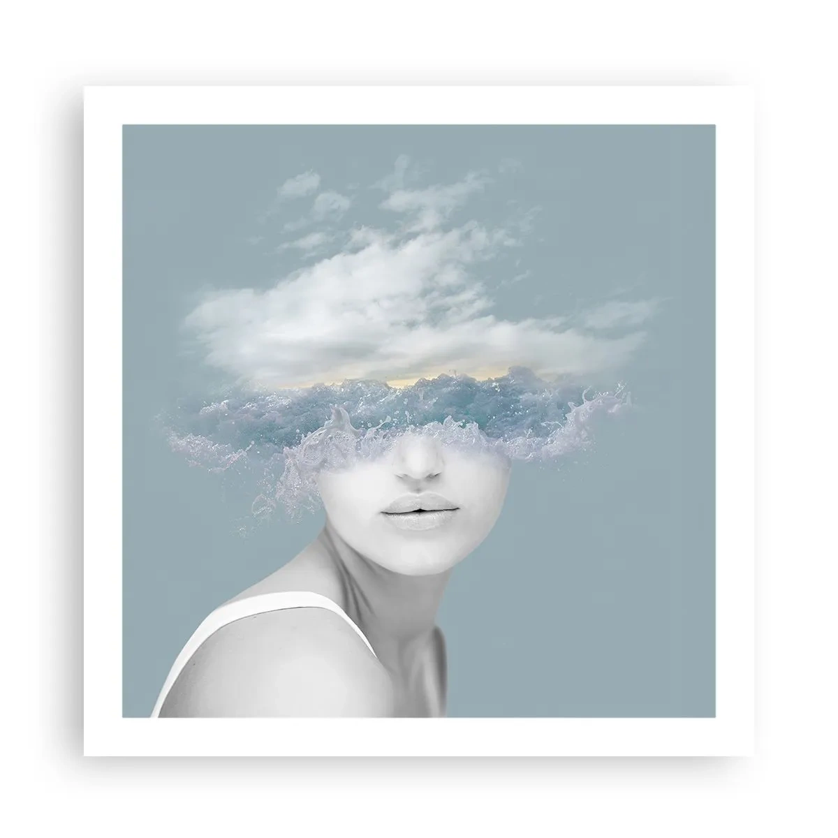 Affisch - Med huvudet i molnen - 60x60 cm