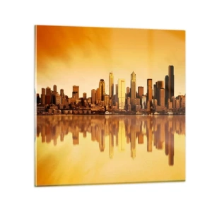 Glastavla - Bild på glas - Metropolens tystnad - 60x60 cm