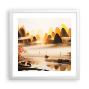 Affisch i vit ram - Längre bort än Fjärran Östern - 40x40 cm