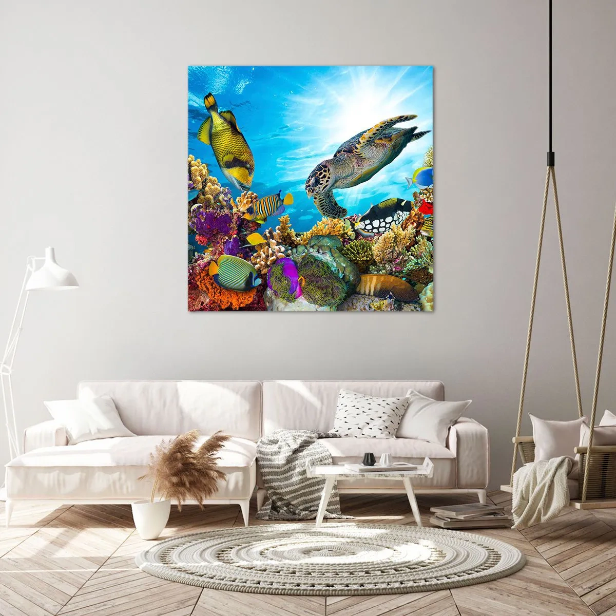 Canvastavla - Bild på duk - Korallpromenad - 60x60 cm
