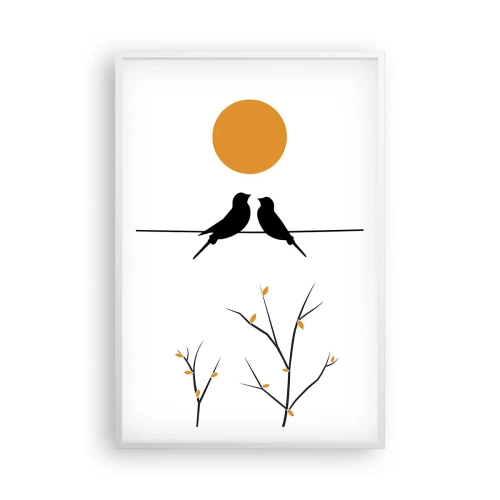 Affisch i vit ram - Näktergalens kväll - 61x91 cm