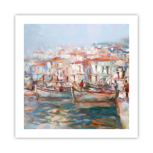 Affisch - Pastellfärgad semester - 50x50 cm