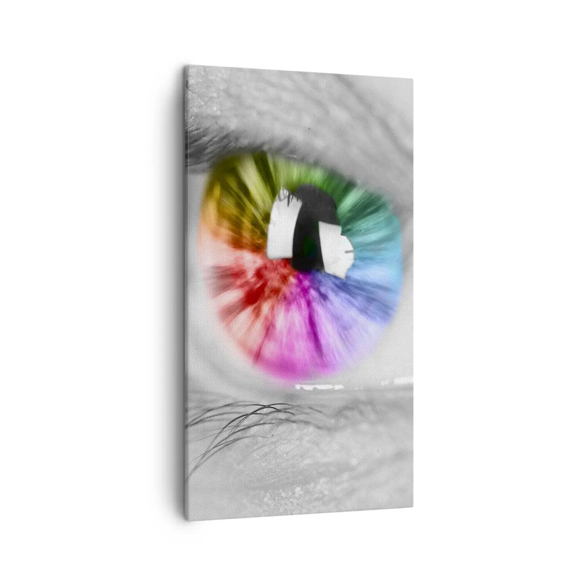 Canvastavla - Bild på duk - Se färgglatt på världen - 45x80 cm