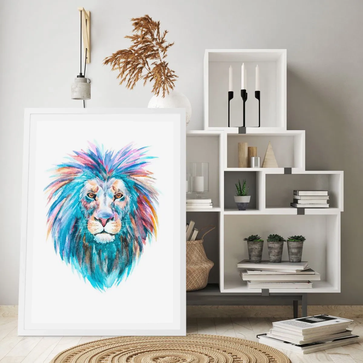 Affisch i vit ram - Elektrifierande aura - 70x100 cm