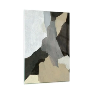 Glastavla - Bild på glas - Abstraktion: avgrening av det gråa - 80x120 cm